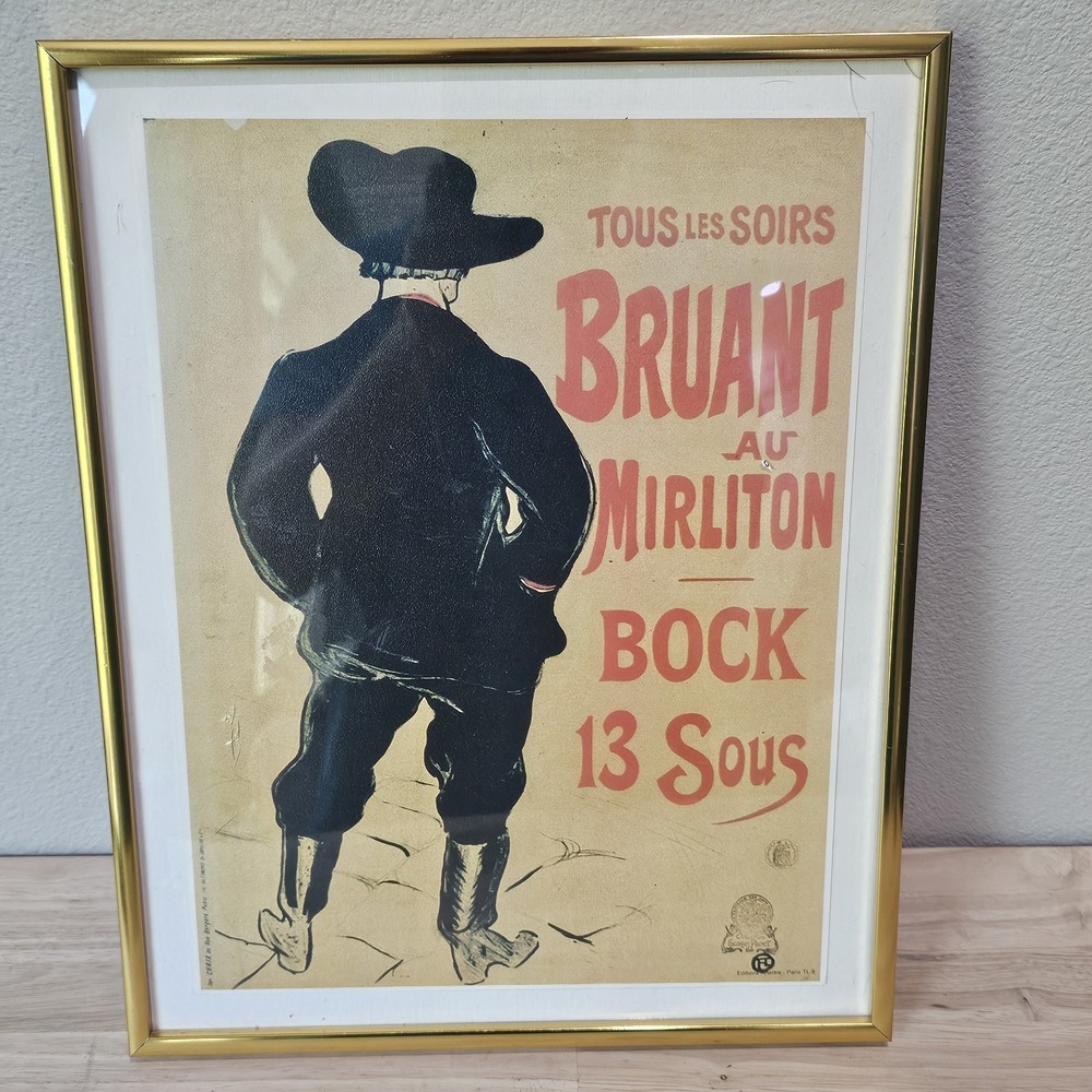 PRINT Toulouse-Lautrec BRUANT AU MIRLITON '50 Sauret Mourlot Brothers LITHOGRAPH